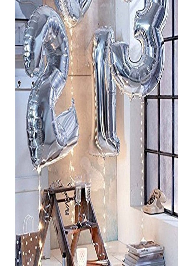 AMFIN® 17 inch 8 Number Foil Balloon, Birthday Decoration Items - Silver - Image 5